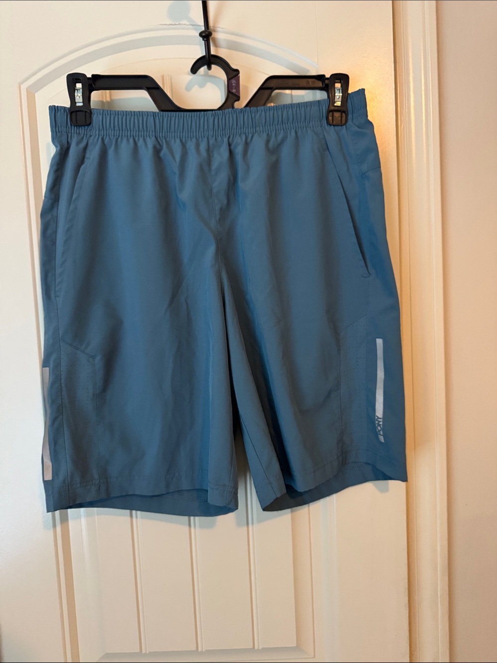 Pony Men's Athletic Shorts - Slate Blue with Reflective Accents